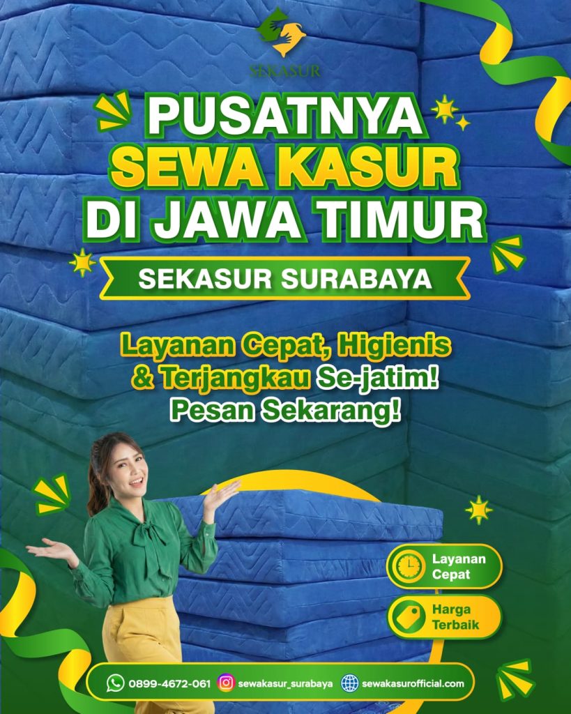 Unit kasur lantai busa berkualitas premium dari penyedia sewa kasur no 1 Lamongan yang higienis, tebal, dan wangi dari SEKASUR.